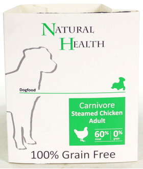 Natural Health  Dog Steamed Carnivore Chicken omdoos 7x 395 gram