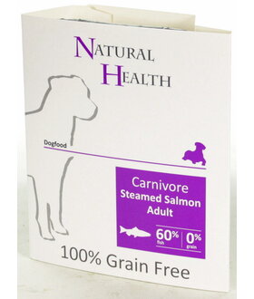 Natural Health  Dog Steamed Carnivore Salmon omdoos 7x 395 gram