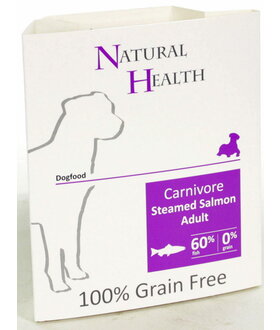 Natural Health  Dog Steamed Carnivore Salmon omdoos 7x 395 gram