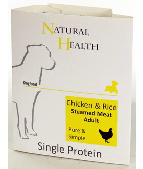 Natural Health  Dog Steamed P&S Chicken & Rice omdoos 7x 395 gram