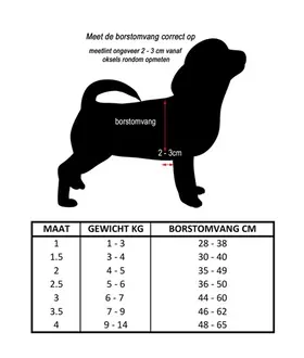 Tre Ponti Hondentuig Fibbia mesh verstelbaar maat 1 (28-38 cm)