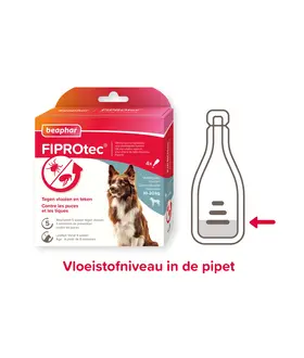 Beaphar FIPROtec hond 10-20kg 4 pipetten tegen vlooien en teken