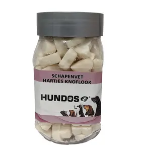 Hundos Schapenvet hartjes knoflook pot 220 gram