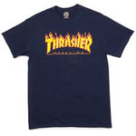 THRASHER THRASHER FLAME T-SHIRT NAVY