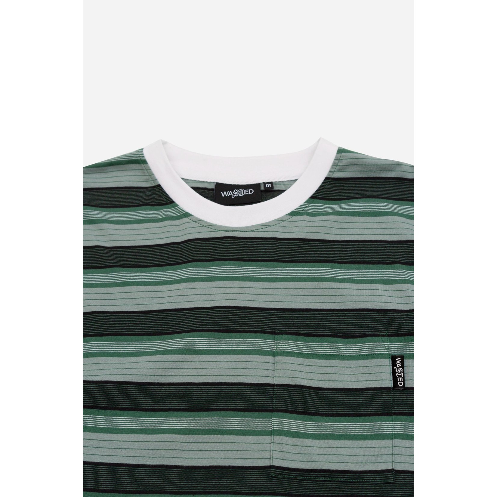 WASTED PARIS WASTED PARIS - T-AGE STRIPES - PINE GREEN/WATER GREEN/WHITE