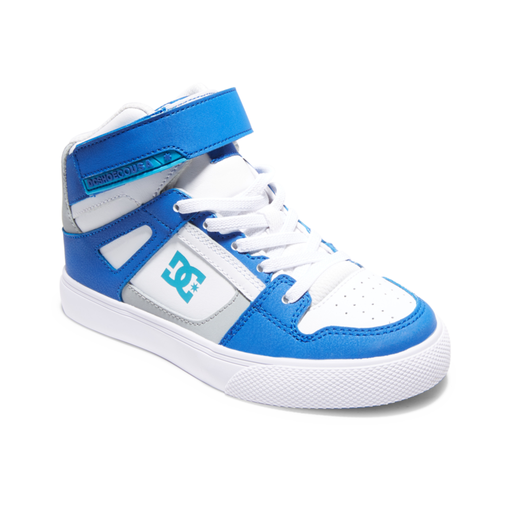DC DC SHOES PURE HIGH-TOP EV BOY WHITE GREY BLUE - Wild Style Skateshop