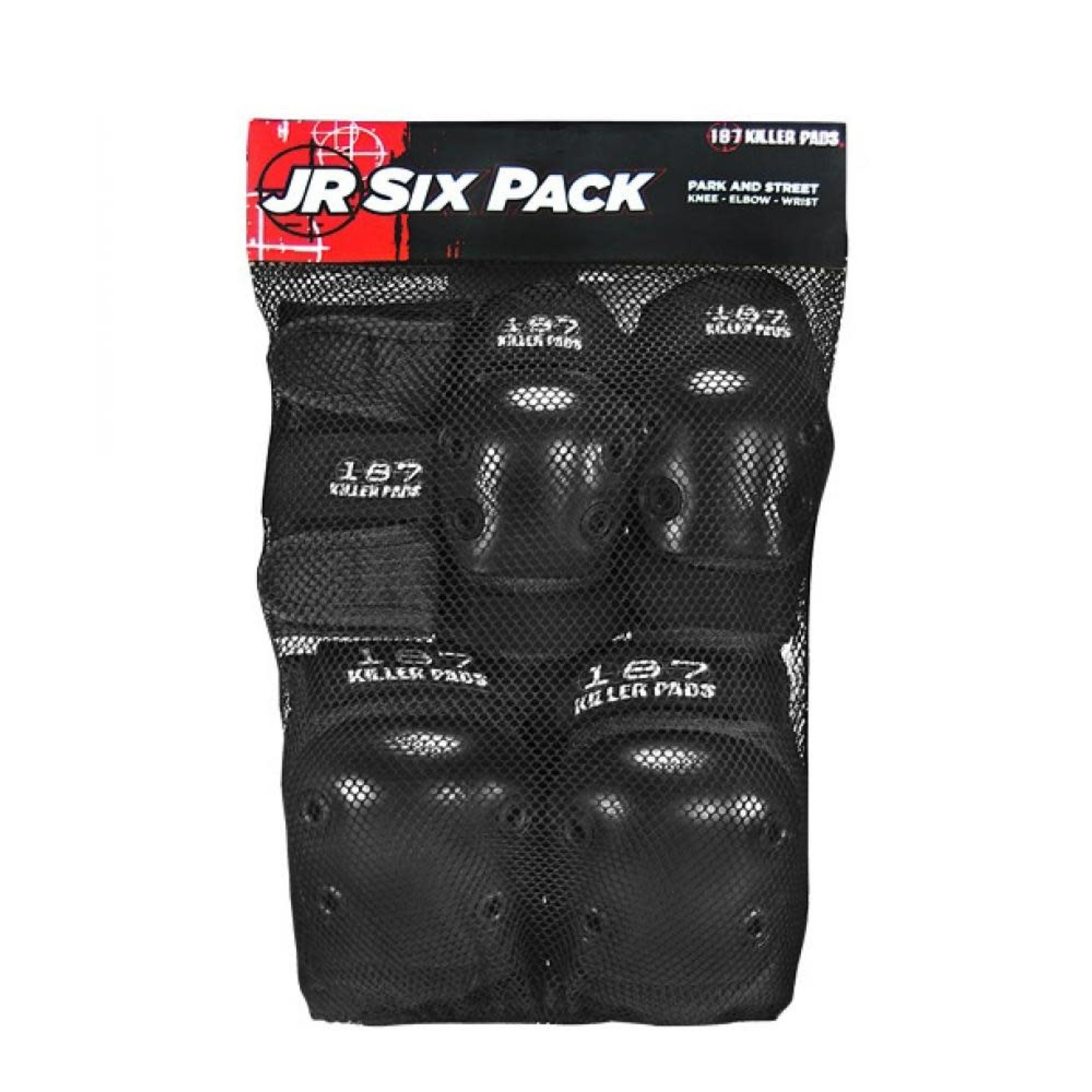 187 KILLER PADS 187 Killer Pads Jr. Six Pack Set Black