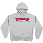 THRASHER THRASHER OUTLINE HOODED SWEAT GREY/RED