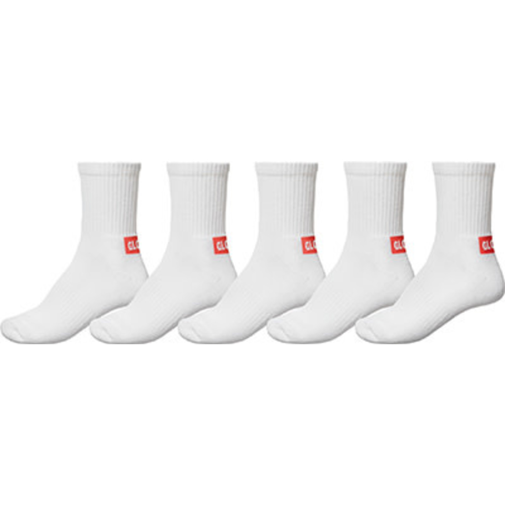 GLOBE GLOBE MINIBAR CREW SOCKS 5 PACK - White 39-45
