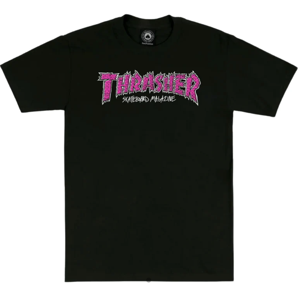 THRASHER Thrasher Brick T-shirt - Black - Wild Style Skateshop