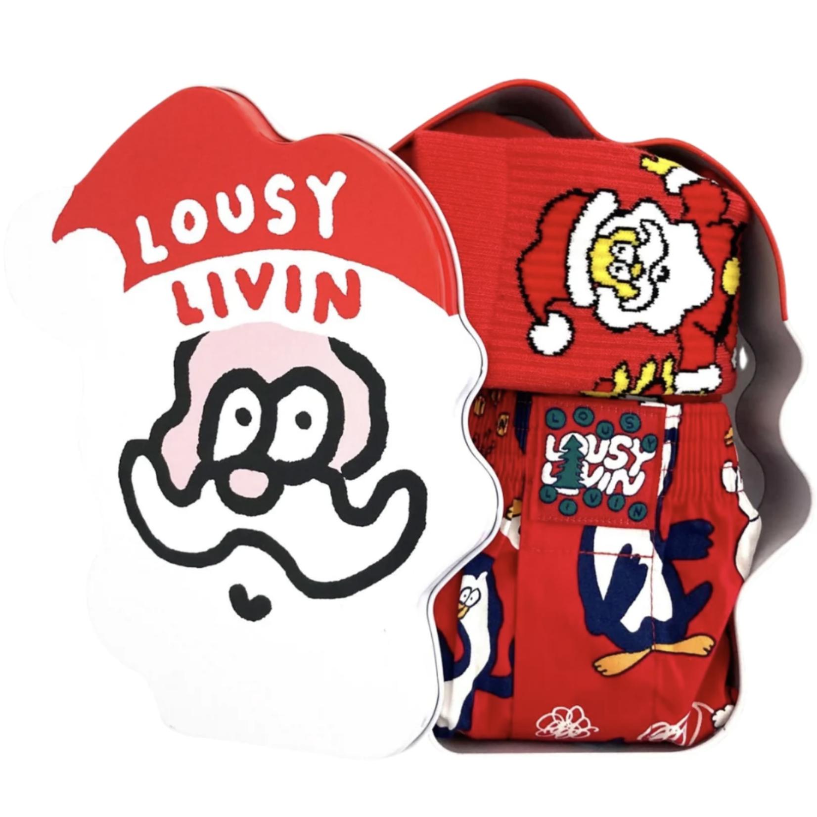 LOUSY LIVIN LOUSY LIVIN Penguins and Santa Socks Lunchbox