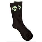 ZERO ZERO SKULL CREW SOCK GLOW IN THE DARK BLACK OS