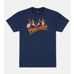 THRASHER THRASHER SUCKA FREE BY NECKFACE T-SHIRT NAVY