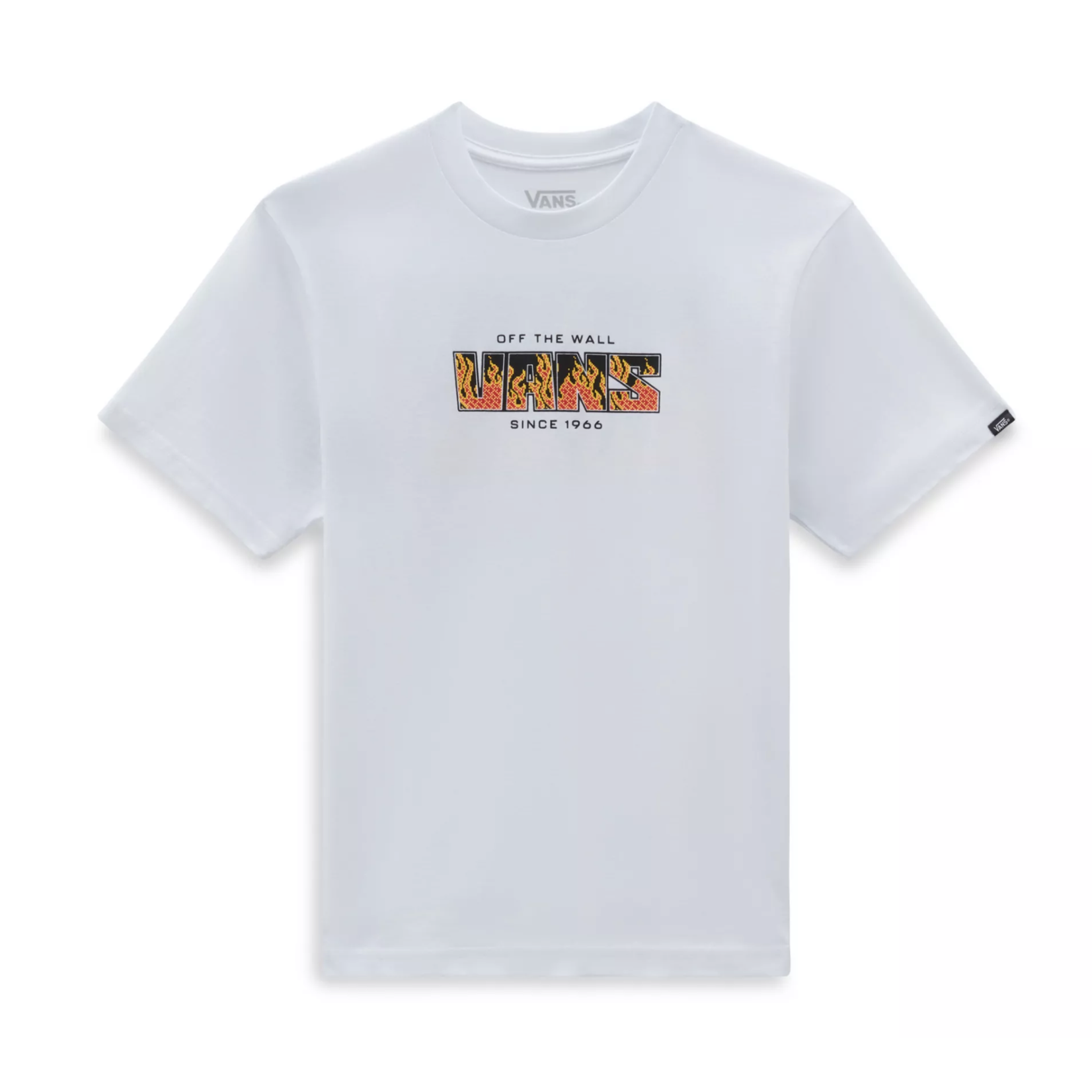 VANS VANTS TEE YOUTH DIGI FLAMES - WHITE