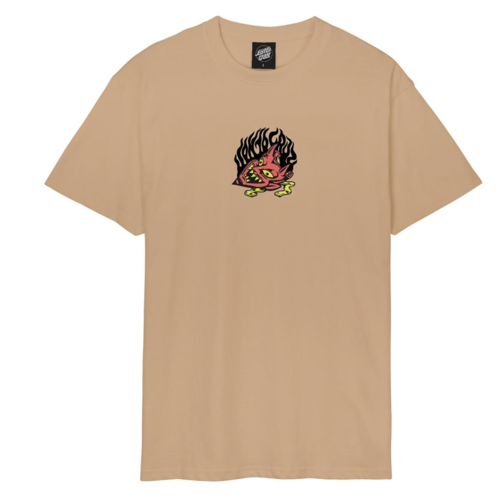 SANTA CRUZ Santa Cruz T-Shirt Delfino Devil Mask Front	Taupe