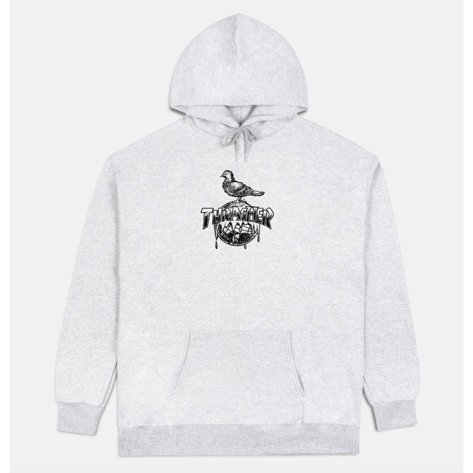 THRASHER THRASHER COVER THE EARTH HOODED SWEAT ASH GREY