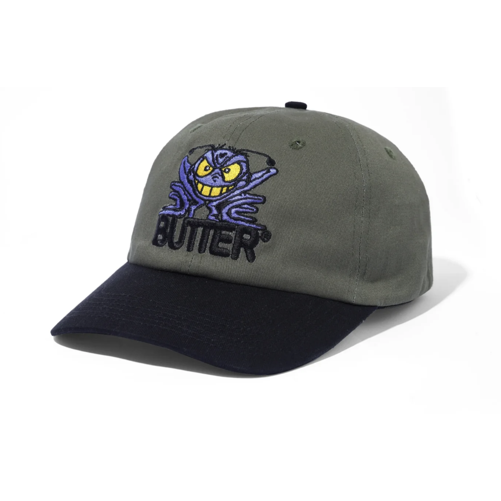 BUTTER GOODS BUTTER GOODS Insect 6 Panel Cap, Army / Black