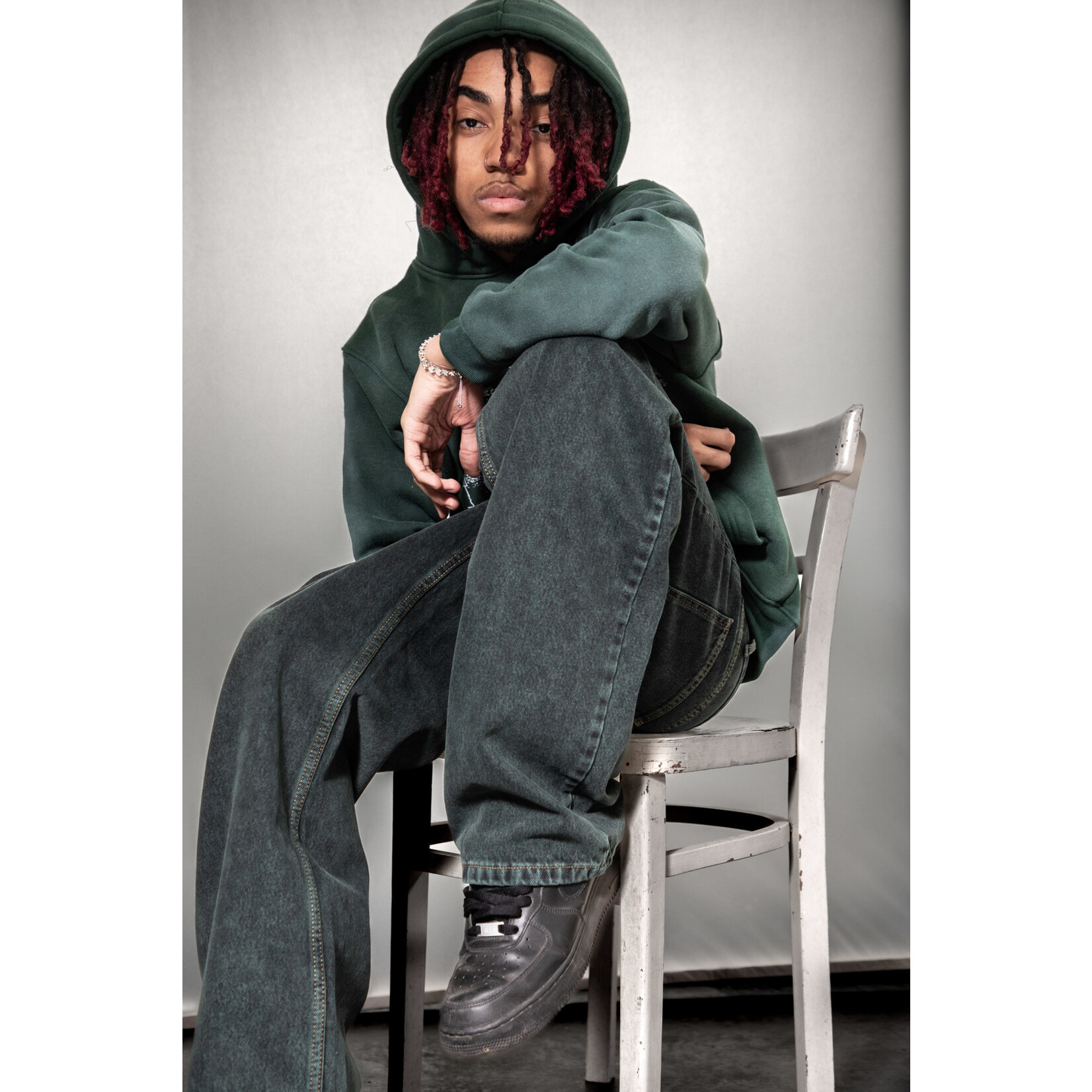 KEEP IT CLEAN KEEP IT CLEAN LOOSE PANTS - Petrol overdye