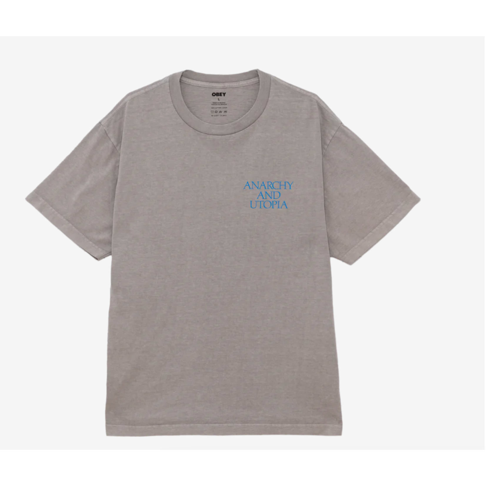 OBEY OBEY ANARCHY UTOPIA TEE SILVER GREY