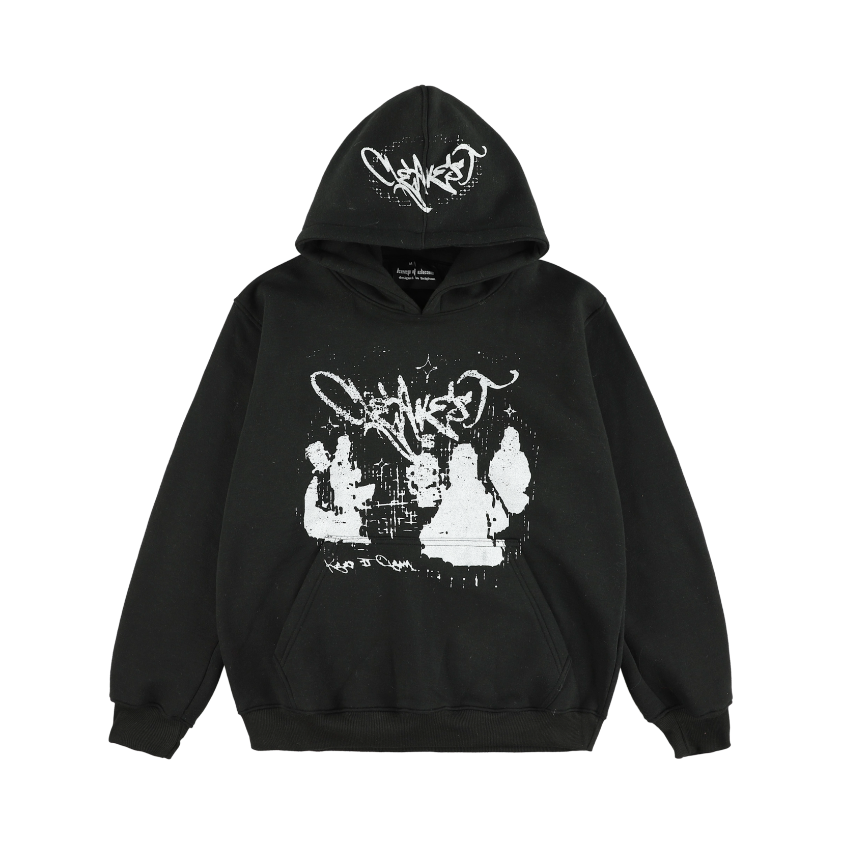KEEP IT CLEAN KEEP IT CLEAN Grunge Hoodie Black