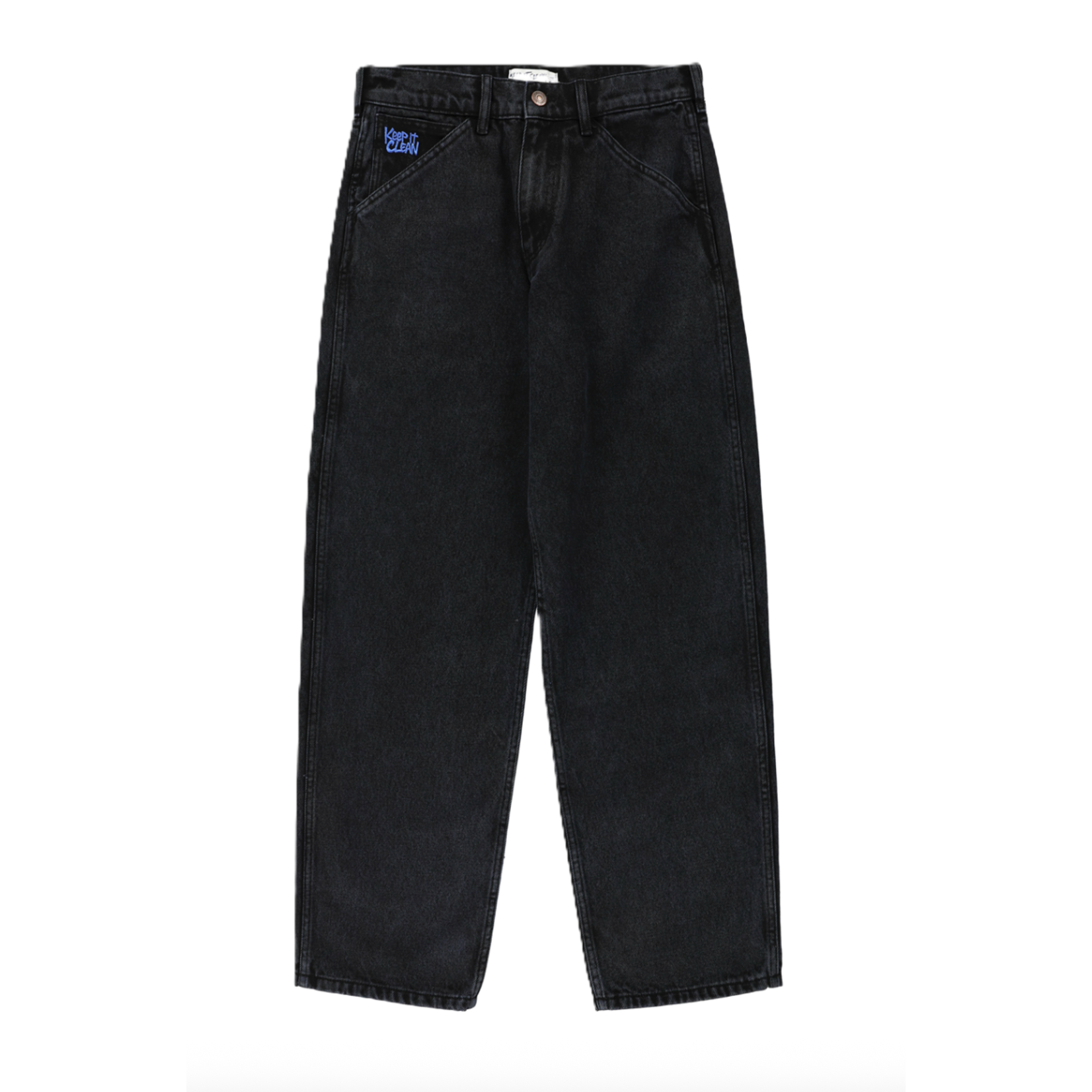 KEEP IT CLEAN KEEP IT CLEAN Relaxed Pants Black Blue Overdye