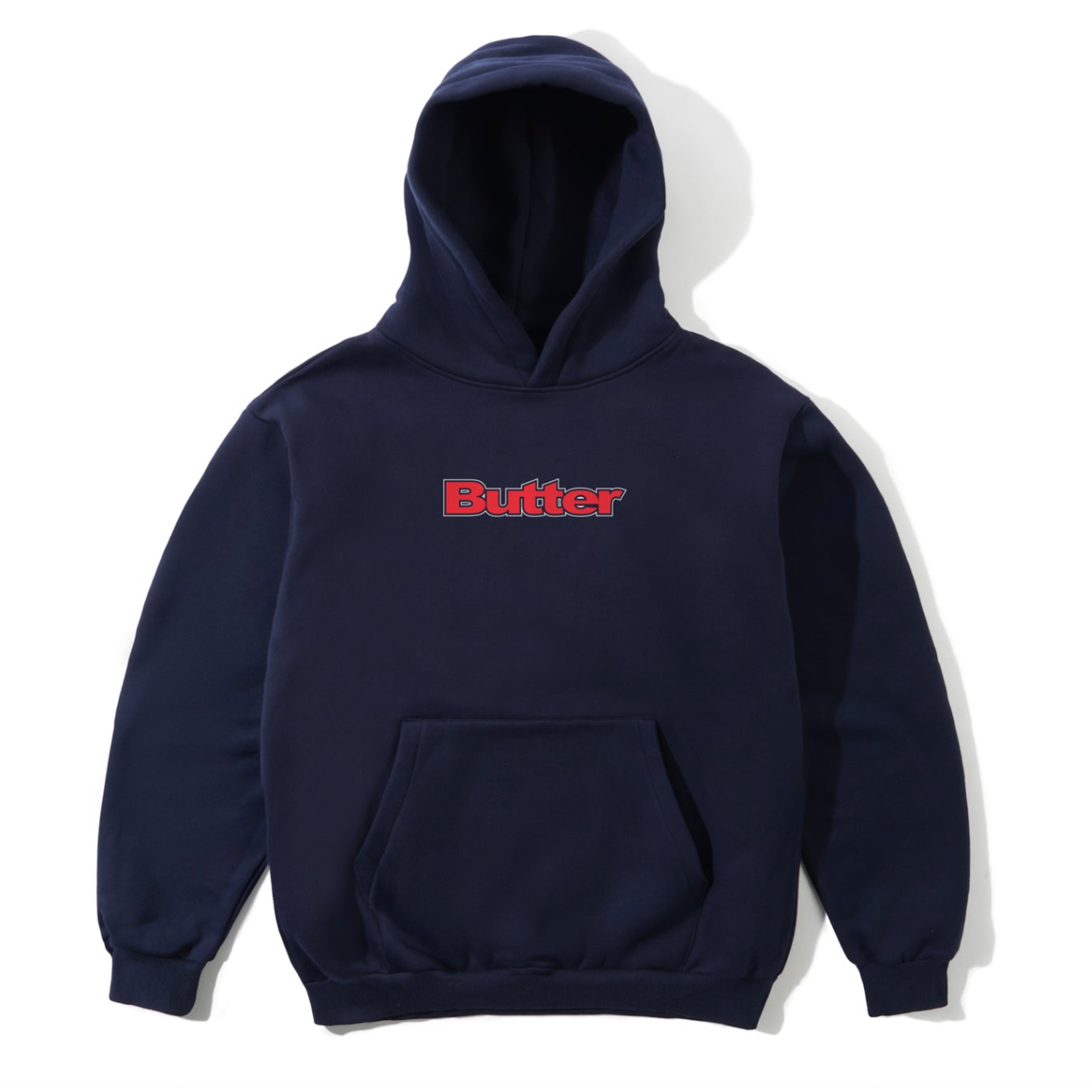 BUTTER GOODS Butter Goods Outline Logo Hooded Sweater Navy