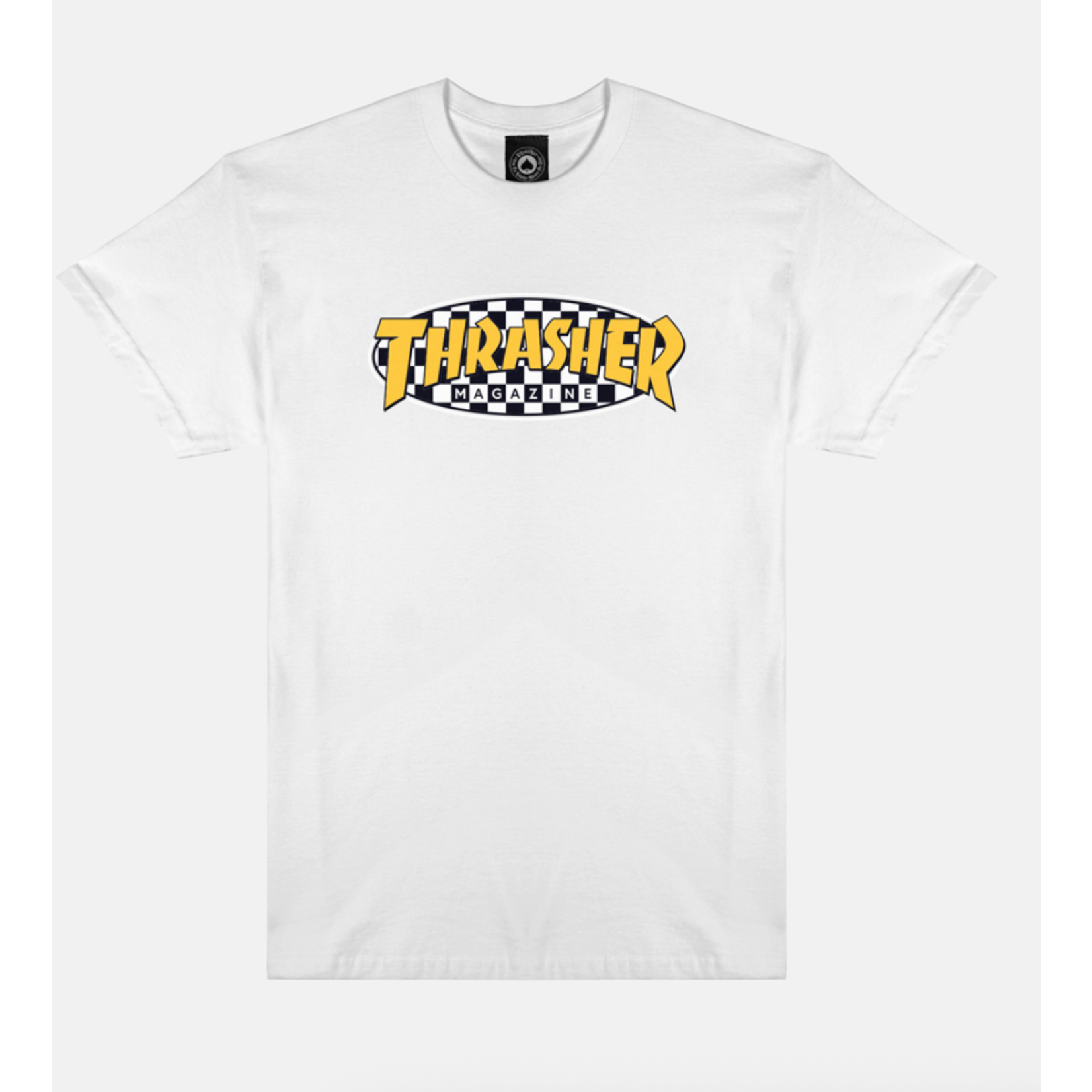 THRASHER THRASHER CHECKERED OVAL T-SHIRT WHITE