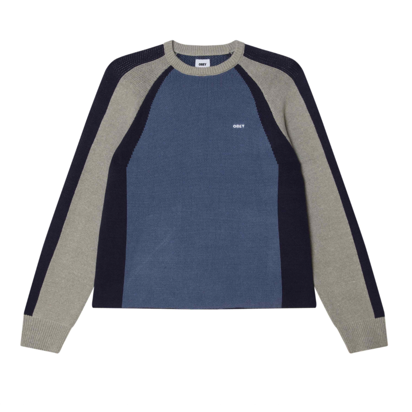 OBEY OBEY RAGLAN CREW DULL BLUE