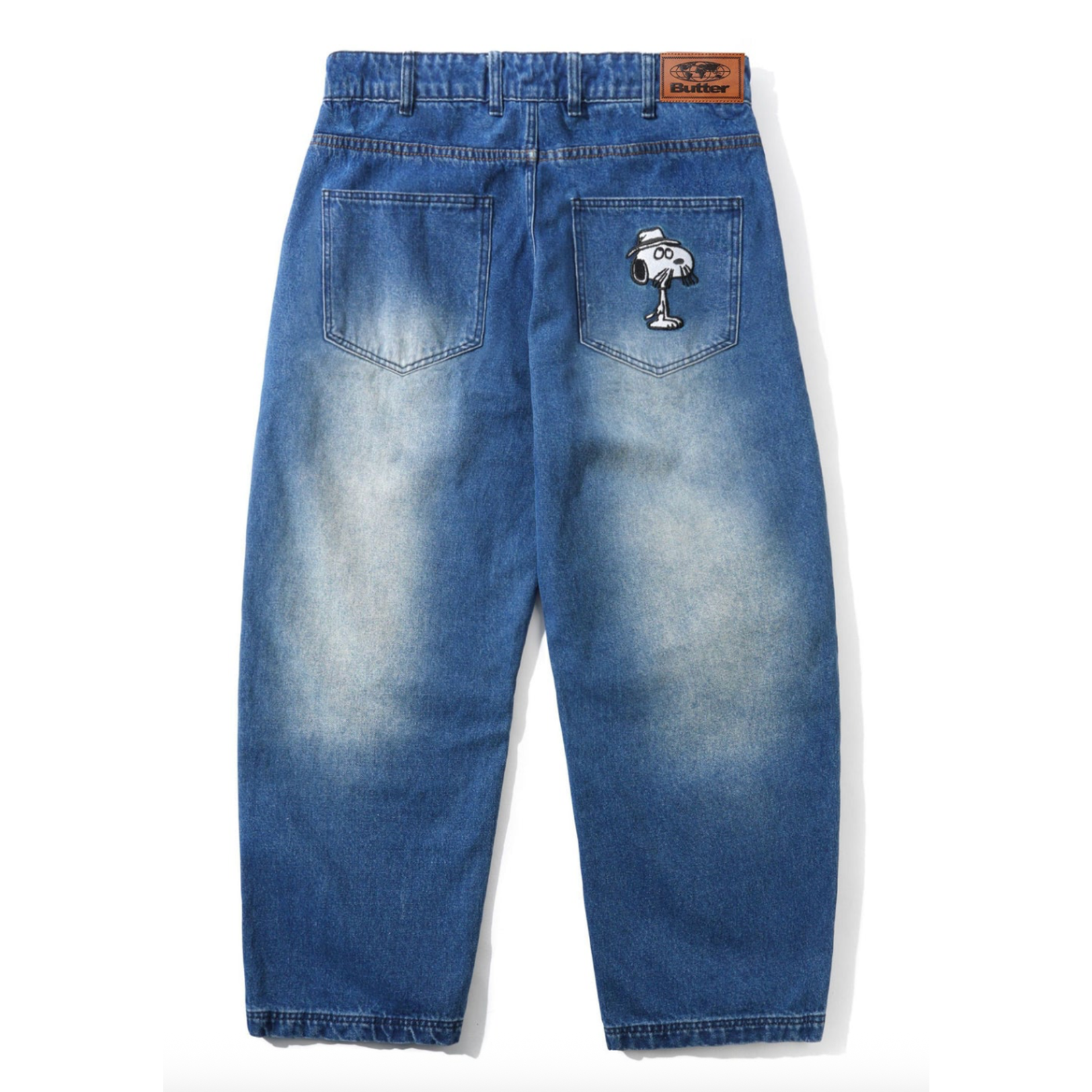 BUTTER GOODS Butter Goods x Peanuts Spike Denim Jeans Distressed Indigo