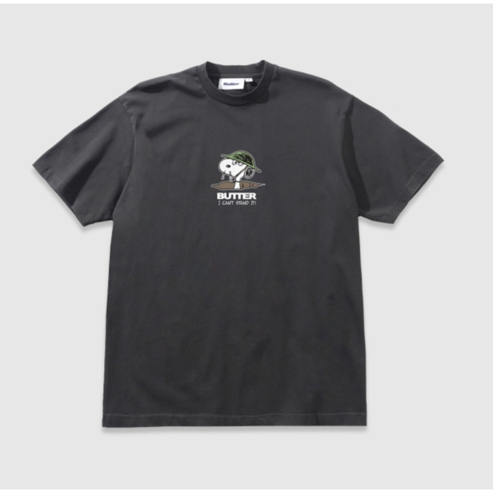 BUTTER GOODS Butter Goods x Peanuts Can't Stand It T-shirt Washed Black