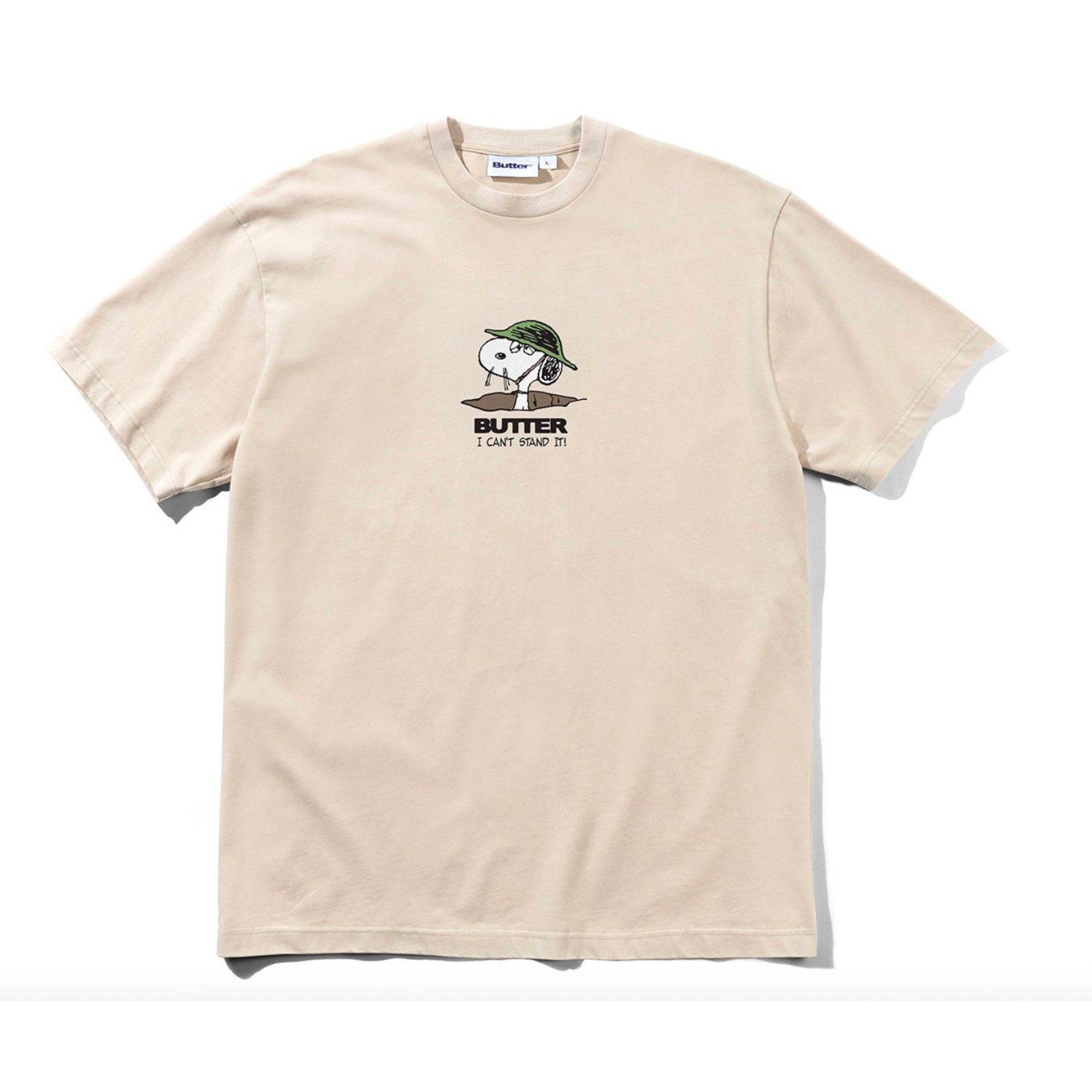 BUTTER GOODS Butter Goods  x Peanuts Can't Stand It T-shirt Washed Sandstone