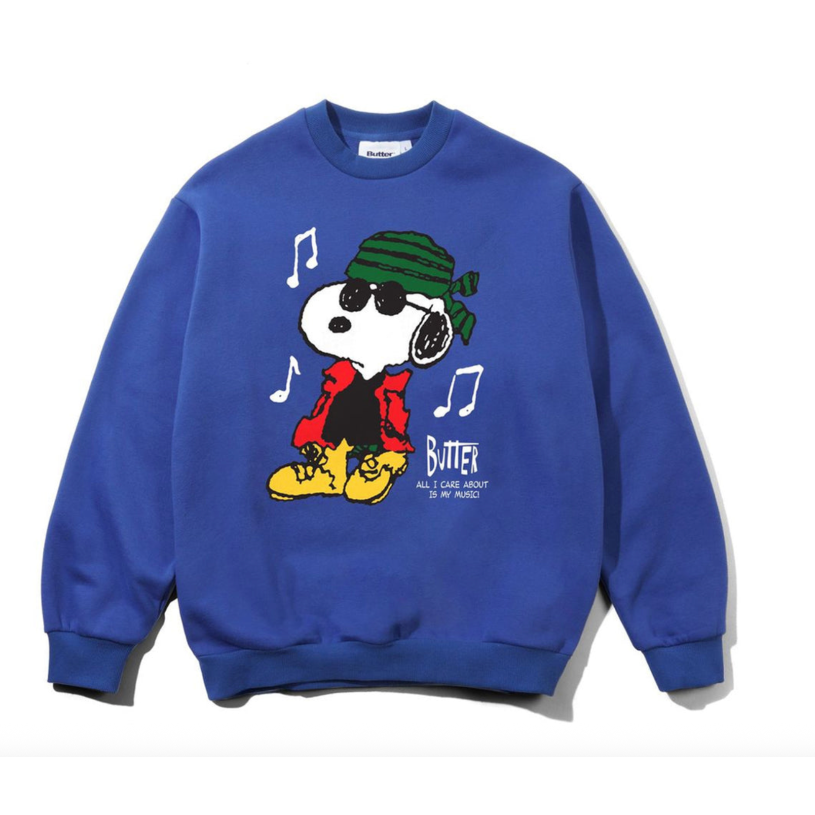 BUTTER GOODS Butter Goods x Peanuts Music Sweater Royal