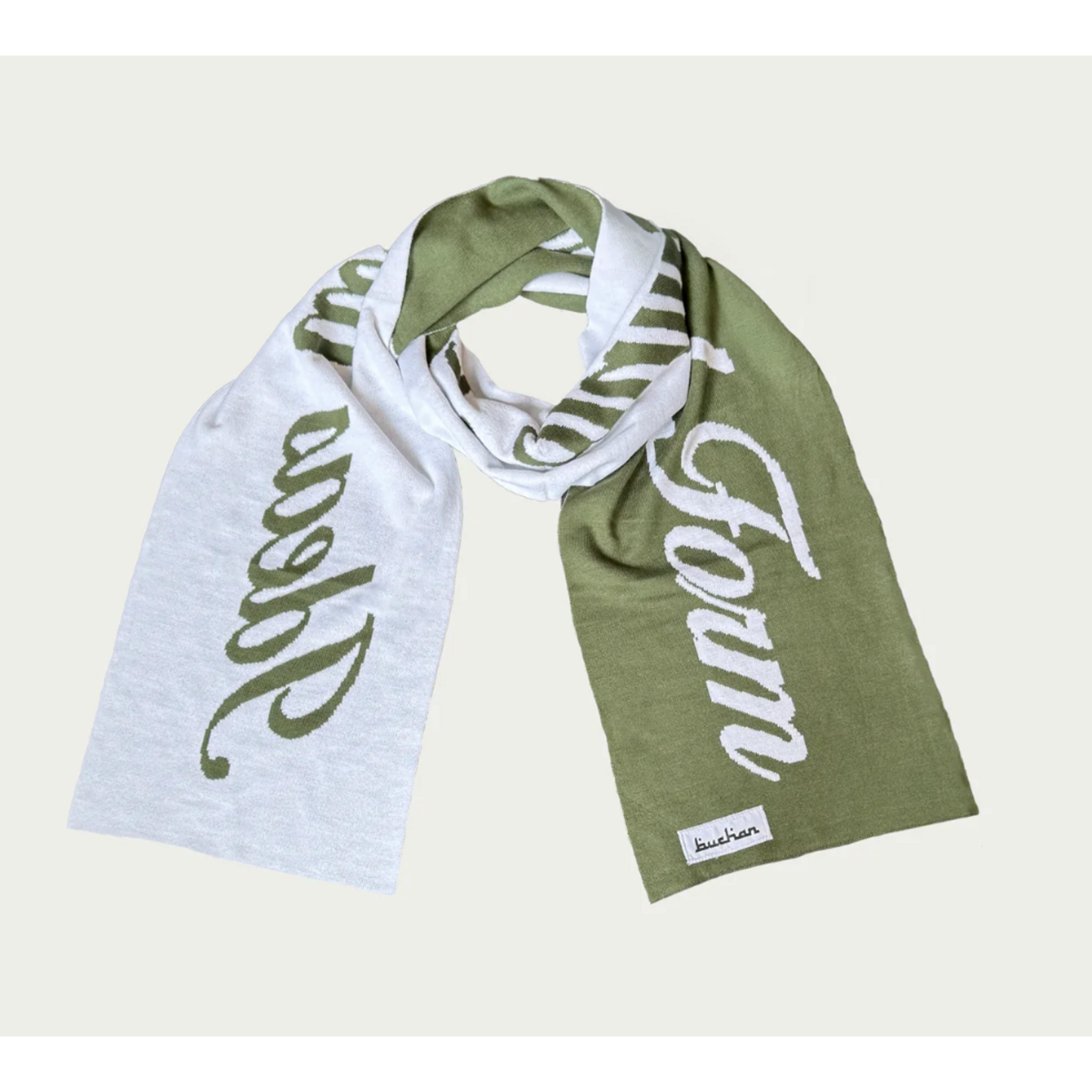 BUCHAN Buchan Quote Scarf - Green
