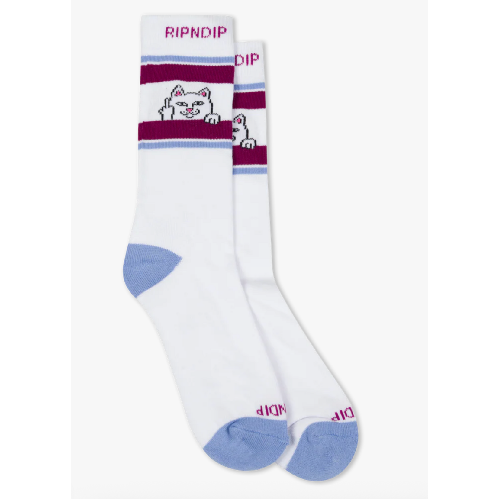 RIPNDIP RIPNDIP - PEEKING NERMAL SOCKS (PLUM / BLUE)