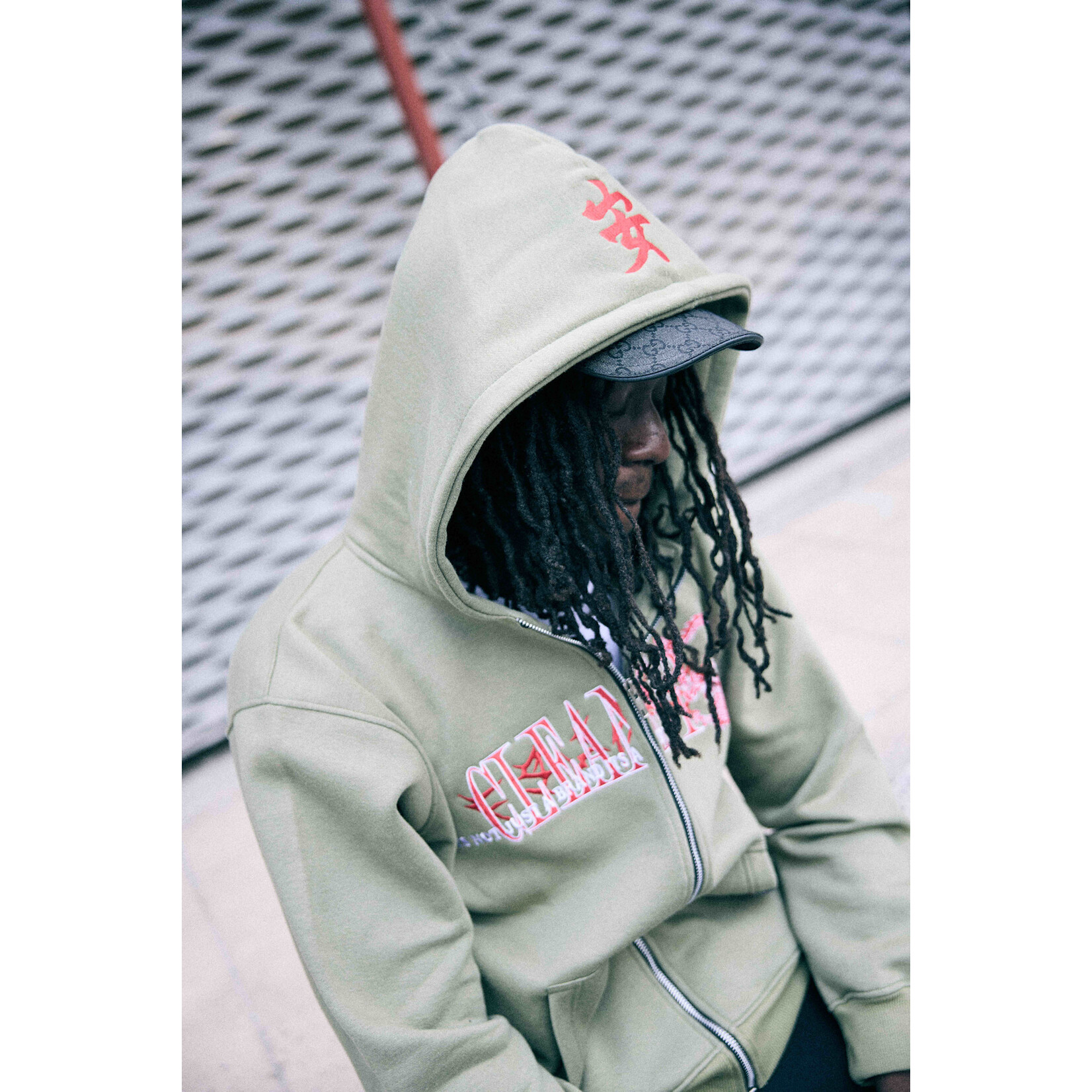 KEEP IT CLEAN KEEP IT CLEAN Zip Dragon Hoodie Green