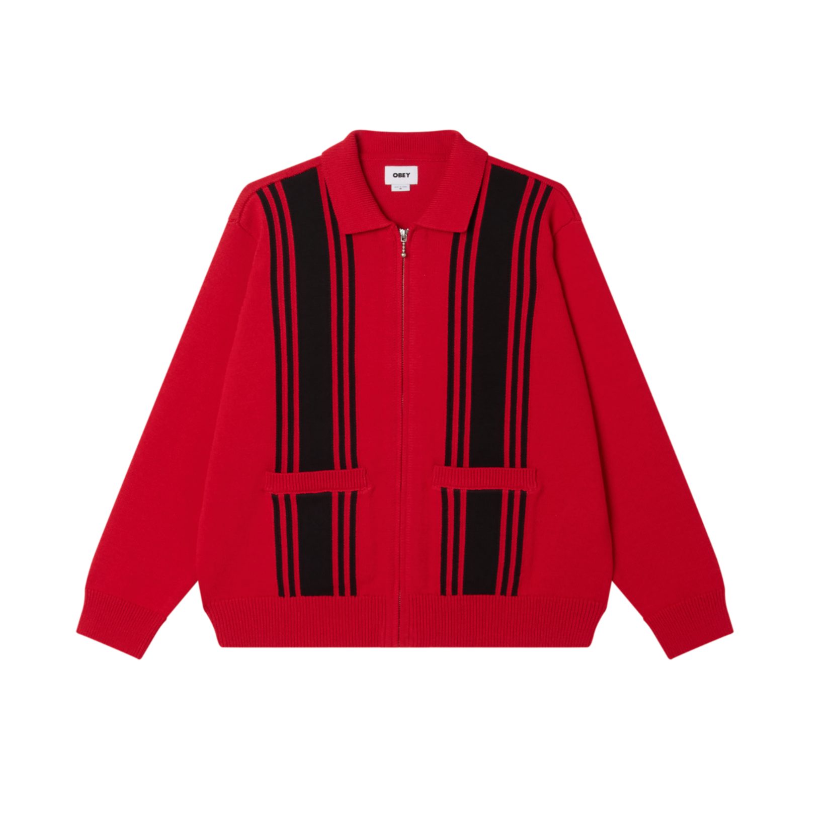 OBEY OBEY Matt Zip Polo Sweater Red