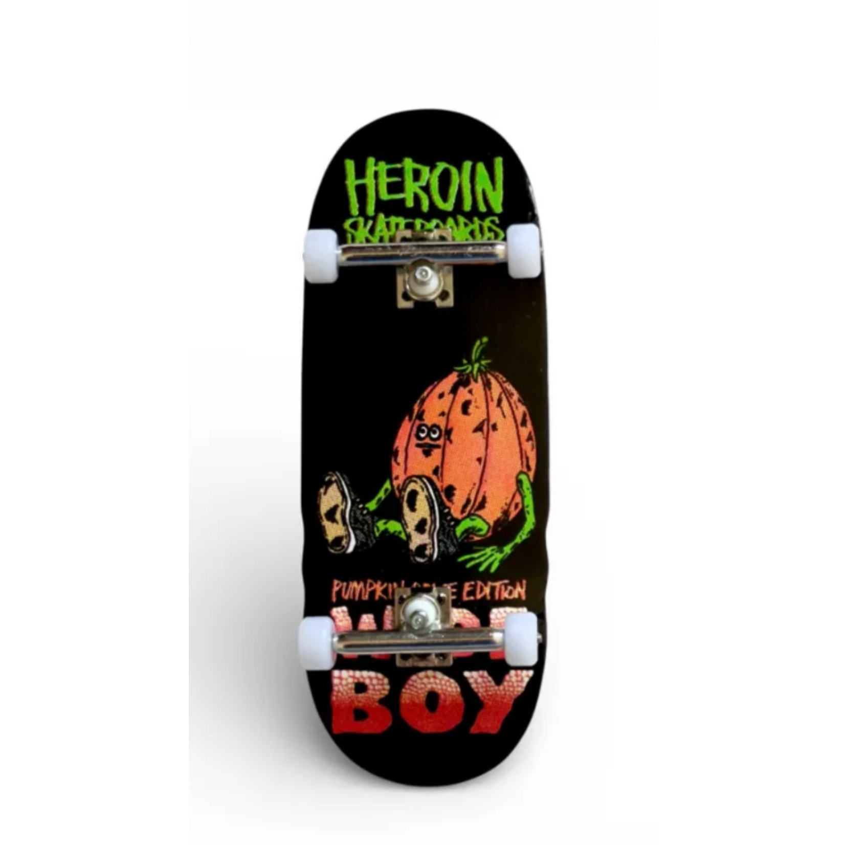 WILD STYLE Custom Pro X Heroin Pumpkin Wide Boy Fingerboard Complete 36.5mm