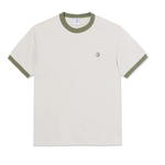 POLAR POLAR RINGER TEE - PALE TAUPE/ARMY GREEN