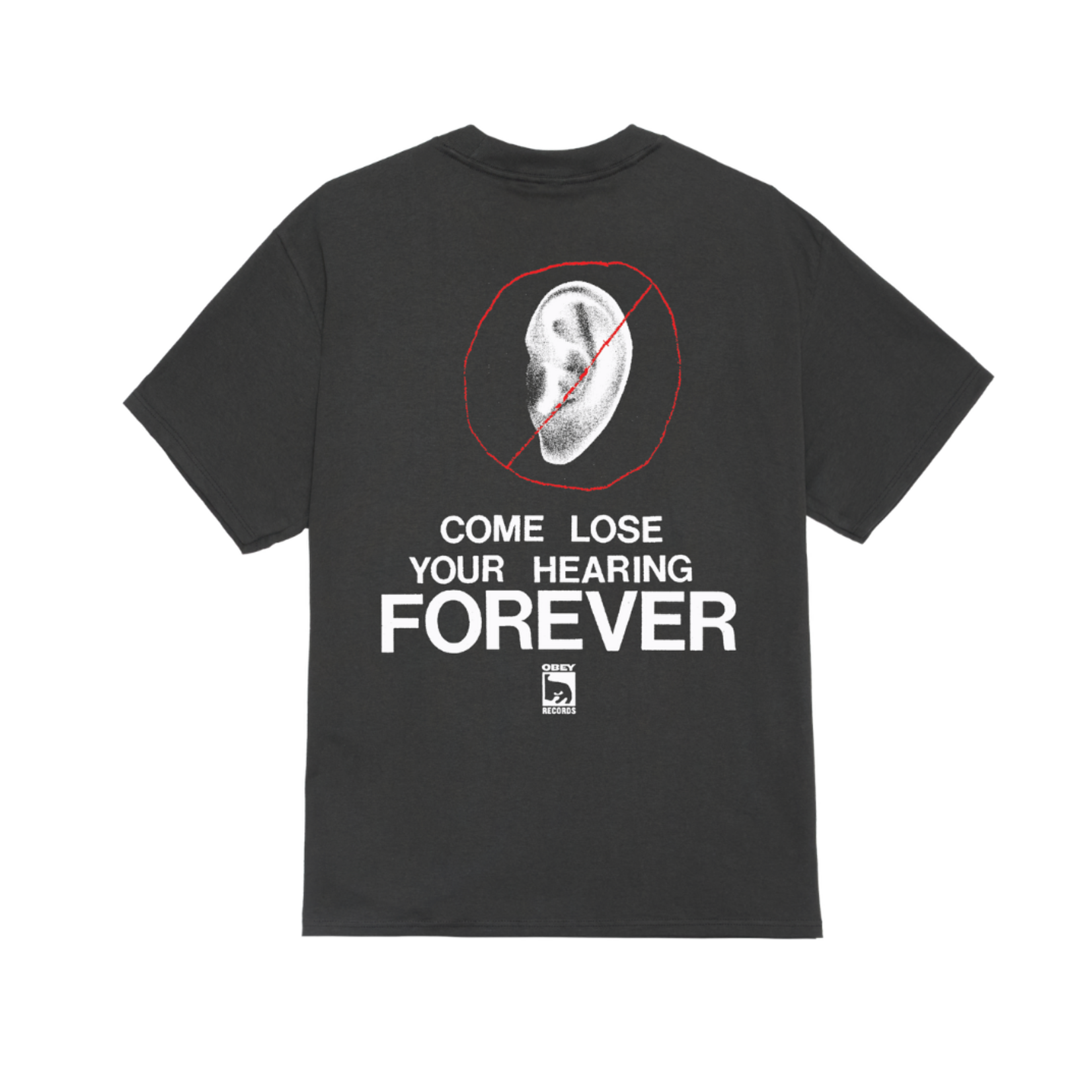 OBEY OBEY COME LOSE YOUR HEARING TEE BLACK