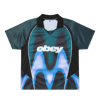 OBEY OBEY BLURRED SOCCER JERSEY DARK TEAL