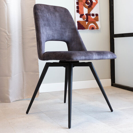 Velvet Dining chair Novee Anthracite Velvet Dining chair Novee Anthracite