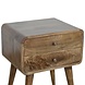 Bedside table Roundy Grey solid wood Bedside table Roundy Grey solid wood