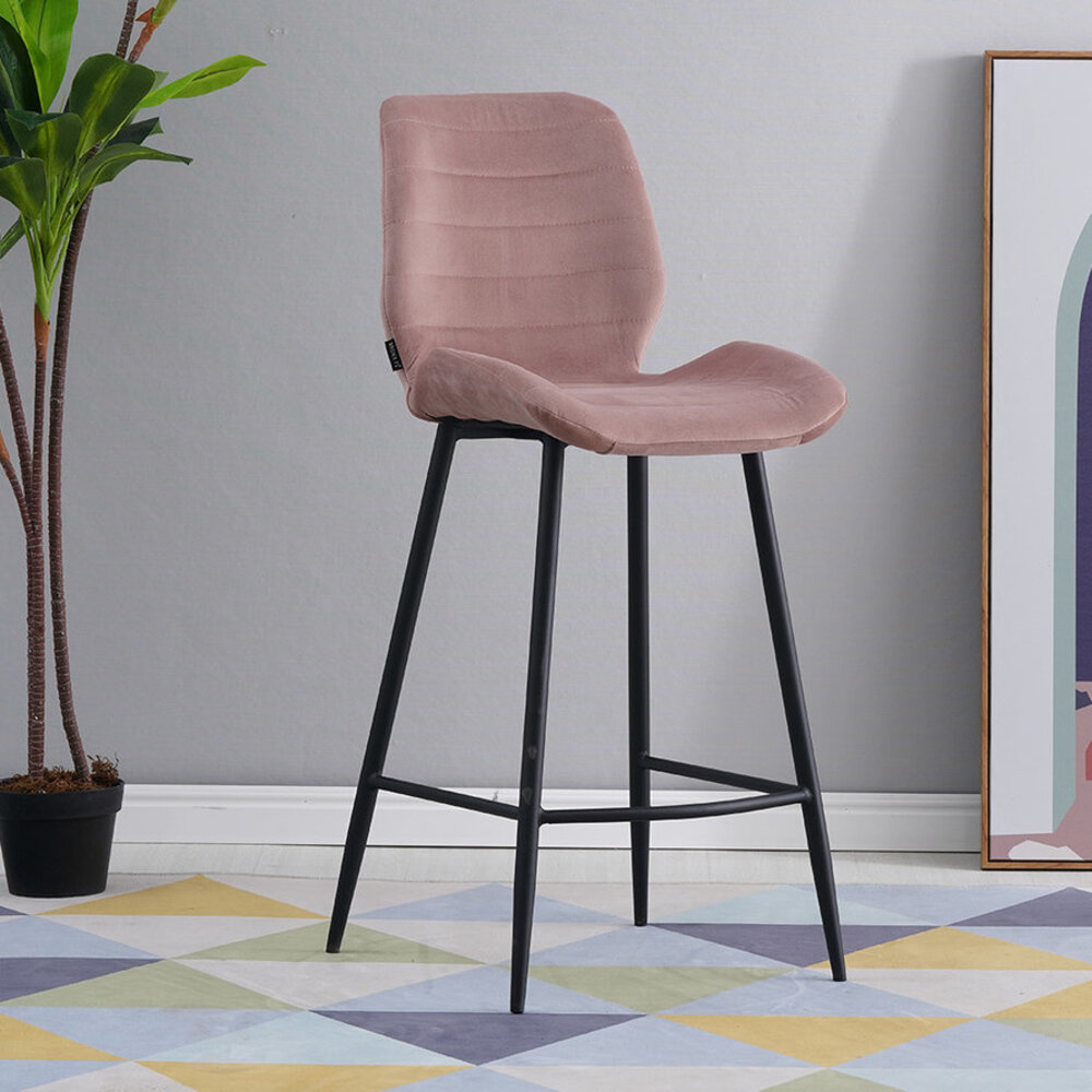 Velvet bar stool Toby Pink Velvet bar stool Toby Pink