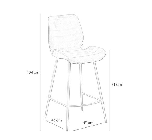 Velvet bar stool Toby Pink Velvet bar stool Toby Pink