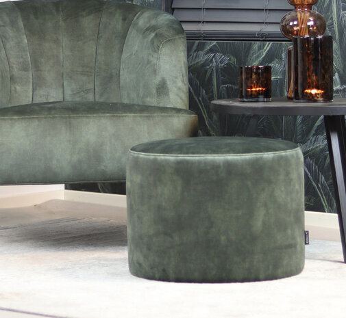 Velvet Poof Anna Dark Green Velvet Poof Anna Dark Green