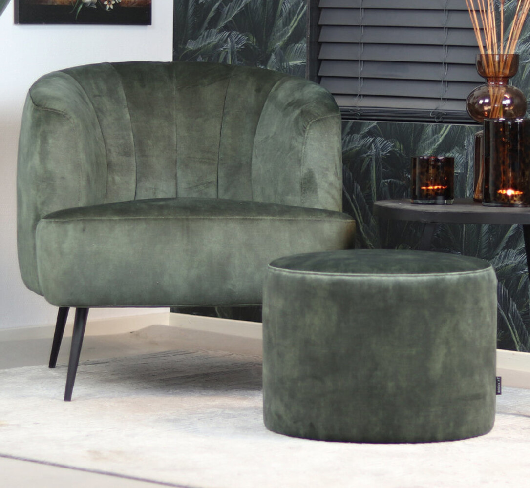 Velvet Poof Anna Dark Green Velvet Poof Anna Dark Green