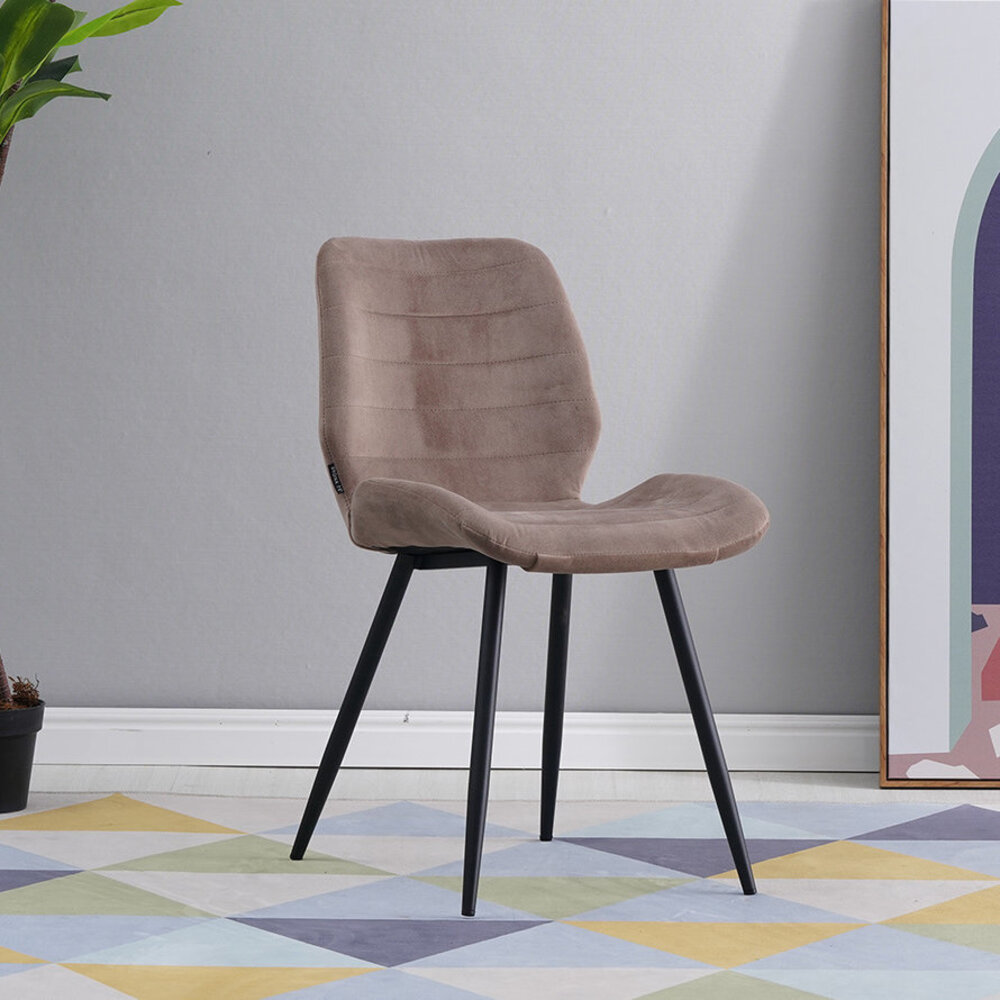Bronx71 Velvet dining chair Toby Taupe