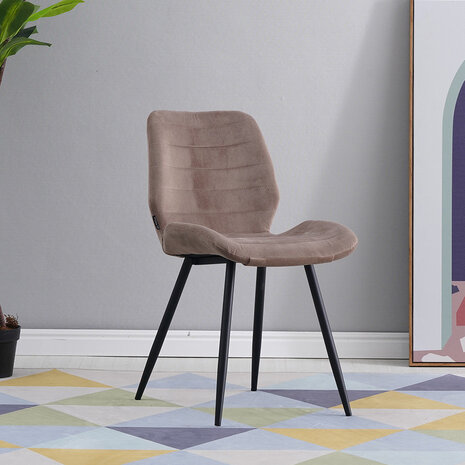 Bronx71 Velvet dining chair Toby Taupe