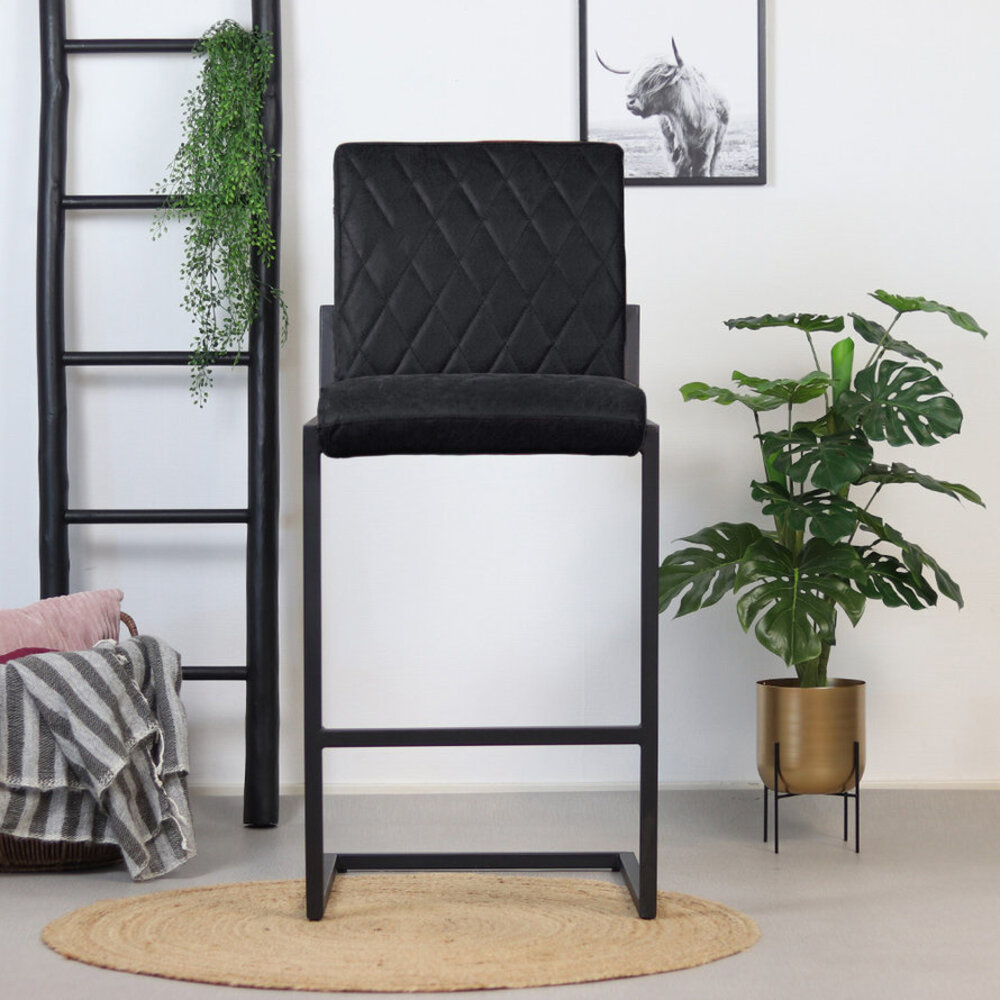 Bar Stool Diamond Black Leather Bar Stool Diamond Black Leather