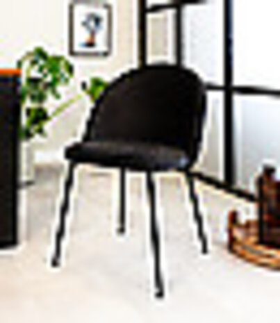 Dining Chair Evie Velvet Black Dining Chair Evie Velvet Black